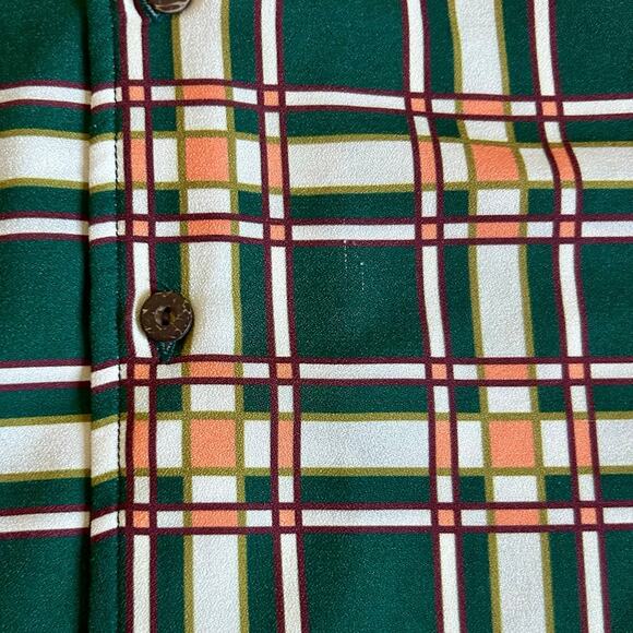 Deus Ex Machina Men’s Large Plaid Button Shirt Retro Short Sleeve - Picture 4 of 16